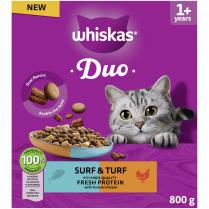 WHISKAS 1+ Cat Complete Dry DUO Surf & Turf 800g